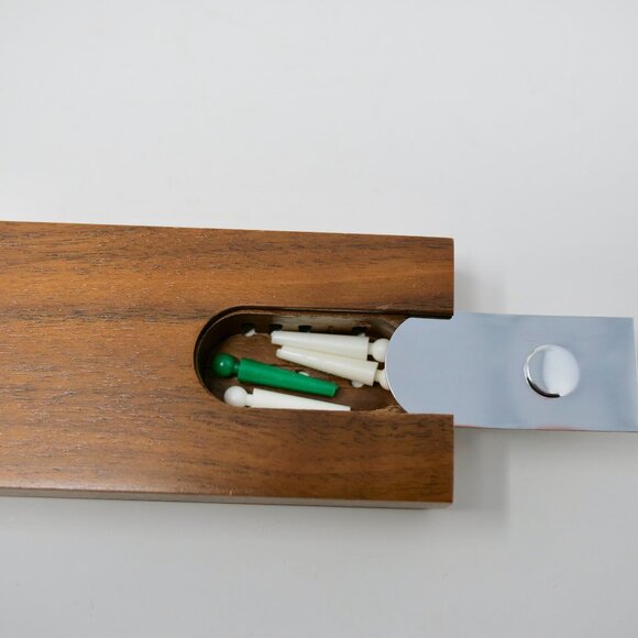 Vintage WM F DRUEKE & Sons Wooden Dovetail Box Dominoes Cribbage Board USA EUC - Picture 6 of 14